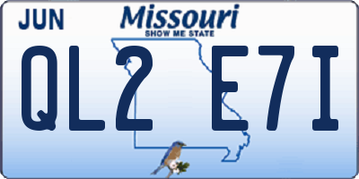 MO license plate QL2E7I