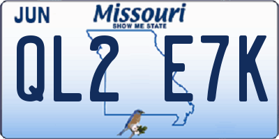 MO license plate QL2E7K