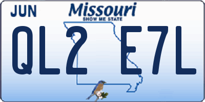 MO license plate QL2E7L