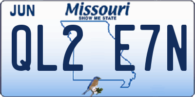 MO license plate QL2E7N