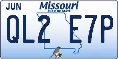 MO license plate QL2E7P