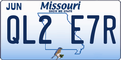 MO license plate QL2E7R