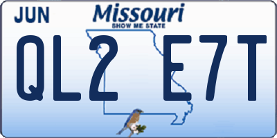 MO license plate QL2E7T