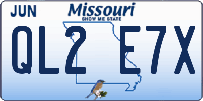 MO license plate QL2E7X
