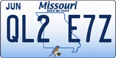 MO license plate QL2E7Z