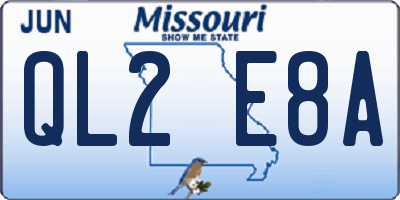MO license plate QL2E8A