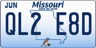 MO license plate QL2E8D