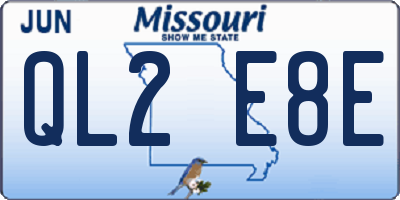 MO license plate QL2E8E