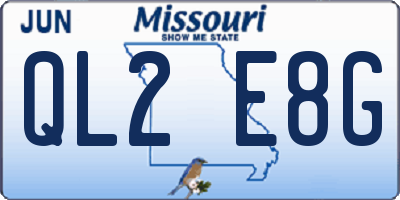 MO license plate QL2E8G