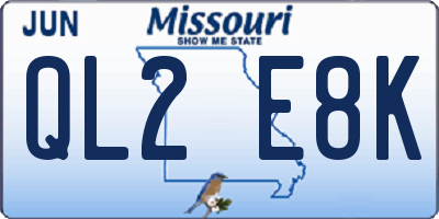 MO license plate QL2E8K