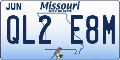 MO license plate QL2E8M