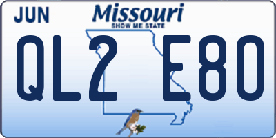 MO license plate QL2E8O