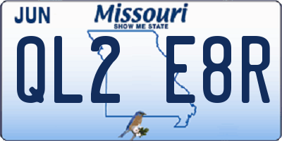 MO license plate QL2E8R