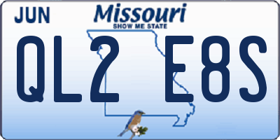 MO license plate QL2E8S