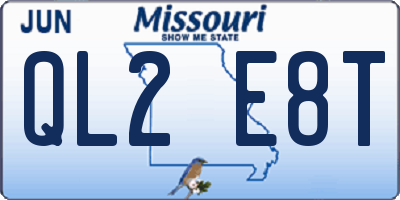 MO license plate QL2E8T