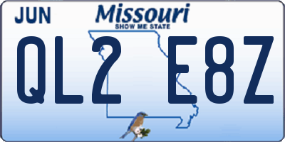 MO license plate QL2E8Z