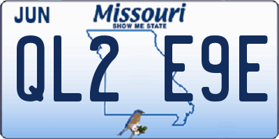 MO license plate QL2E9E