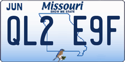 MO license plate QL2E9F