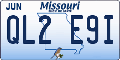 MO license plate QL2E9I