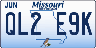 MO license plate QL2E9K