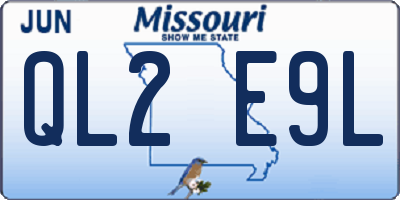 MO license plate QL2E9L