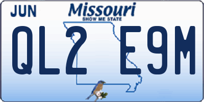 MO license plate QL2E9M