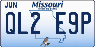 MO license plate QL2E9P