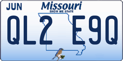 MO license plate QL2E9Q
