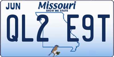 MO license plate QL2E9T