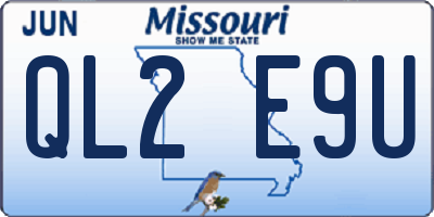 MO license plate QL2E9U