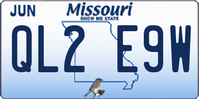 MO license plate QL2E9W