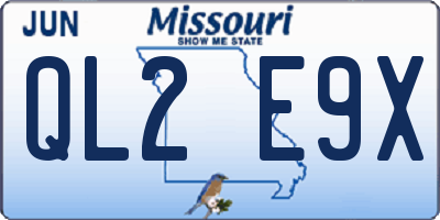 MO license plate QL2E9X