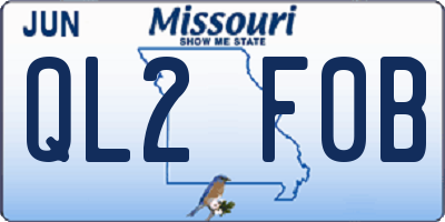 MO license plate QL2F0B