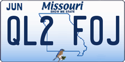 MO license plate QL2F0J