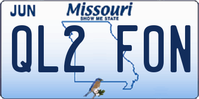 MO license plate QL2F0N