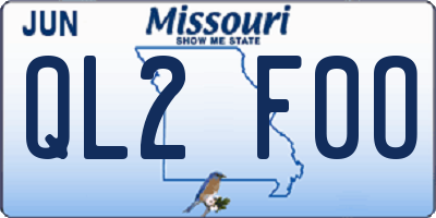 MO license plate QL2F0O