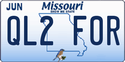 MO license plate QL2F0R