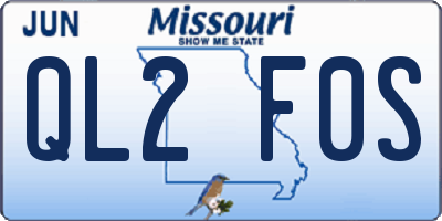 MO license plate QL2F0S