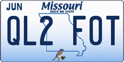 MO license plate QL2F0T