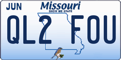 MO license plate QL2F0U