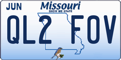 MO license plate QL2F0V