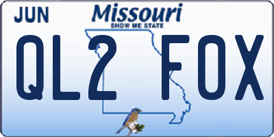 MO license plate QL2F0X