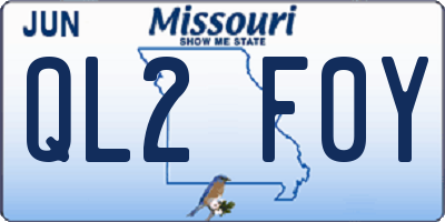 MO license plate QL2F0Y
