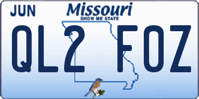 MO license plate QL2F0Z