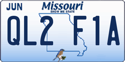 MO license plate QL2F1A
