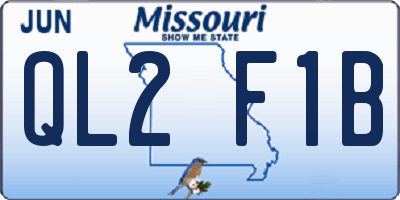MO license plate QL2F1B