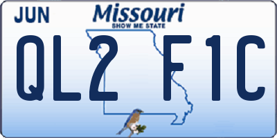 MO license plate QL2F1C