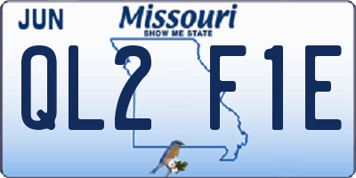 MO license plate QL2F1E