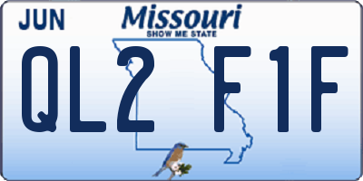 MO license plate QL2F1F