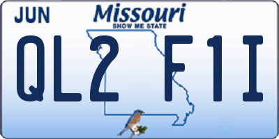 MO license plate QL2F1I